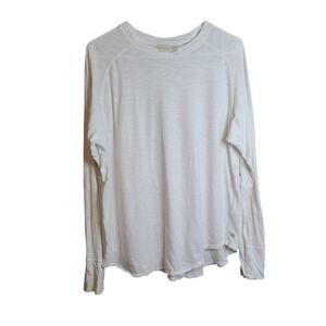 Zella Shirt Women Medium White Cotton Active Athleisure Long Sleeve Layer Basic